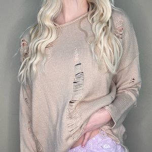 Nude Distressed Sweater